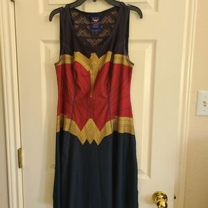 Her Universe Reversible Red, Gold & Navy Wonder Woman Midi Dress